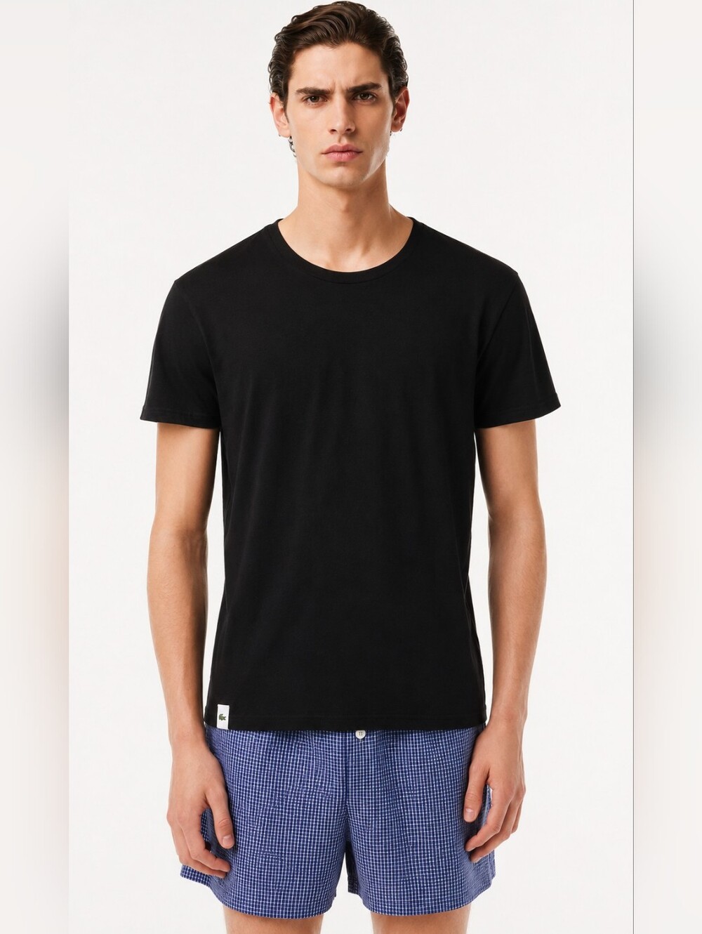 Lacoste | Black Crew Neck Short Sleeve Underwear Tee, Size S